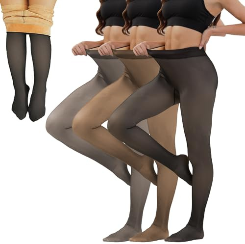 Merlvida Collant Polaire Femme Effet Transparent S-3XL - Collant Thermique Épais, Legging Chaud Femme Hiver - Collants à Taille Haute et Doublés Grande Taille