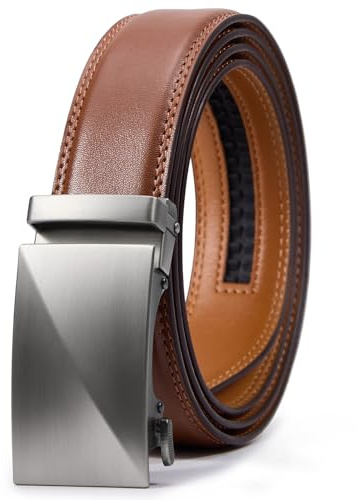 VATAN Men's Belt Leather Ratchet Belt for Men Dress Casual Every Day