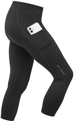 Ettore Pantalones Pirata De Ciclismo Acolchados para Hombre con Bolsillo Transpirables De Secado Rápido Bicicleta De Carretera - Dart - Negro - XXL