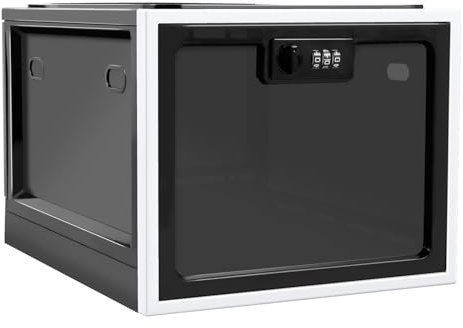 KTCINA Locking Storage Container, Large Medication Lockable Container for Refrigerator Lockable Box with Code Food Safe Locking Box for Medicine, Food, Phone, Office Documents Safety (Black)