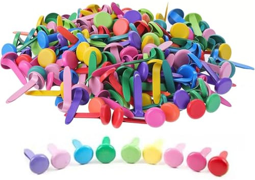 Arcjunys Musterbeutelklammern Musterklammern Rundkopfklammern Bunte Mini Brads Musterbeutelklammer Briefklammern Split Pins Scrapbooking Brads Für Büro Papier Basteln Handwerk DIY 100 Stück