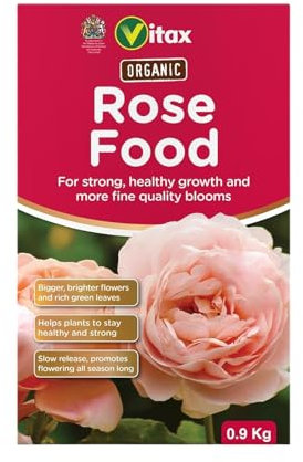 Vitax Organic Rose Feed – All-Natural Fertilizer for Healthier, Vibrant Roses – Boosts Growth, Blooms, and Soil Health – Ideal for Organic Gardening (0.9kg Box)