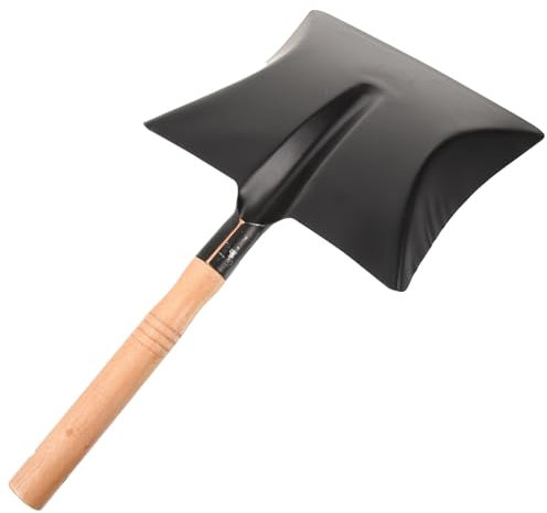 JOINPAYA Pala De Hierro Pequeña Mango De Madera Jardinería Limpieza De Portátil Ligera y Duradera