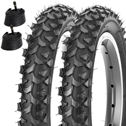 Xastro 2Pcs 12,5 Pulgadas Kid Bike 12 1/2 x 2 1/4 (12,5 x 2,25) 54 – 203 Foldable Neumáticos y Cámaras AV32 Mm Válvula Compatible 12,5 Pulgadas Niños Bicicleta Cochecito Bicicleta Remolque