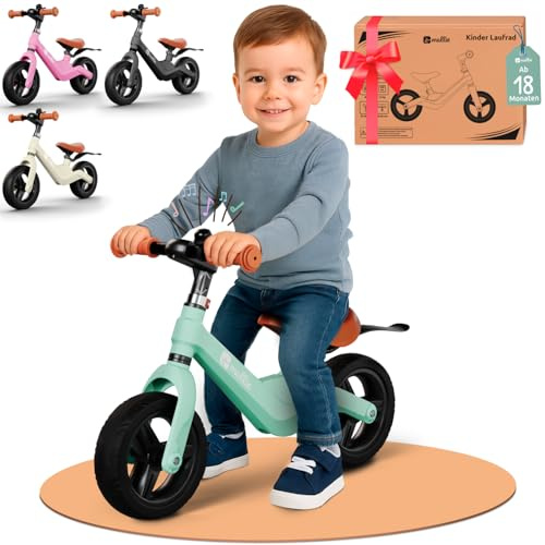 Mallie® sicheres Kinder Laufrad ab 2 Jahre I Inkl. Klingel & Spritzschutz I Lenker und Sitz Verstellbar - Laufräder, Laufrad ab 3 Jahre, 4 Jahre Balance Bike I Weihnachten