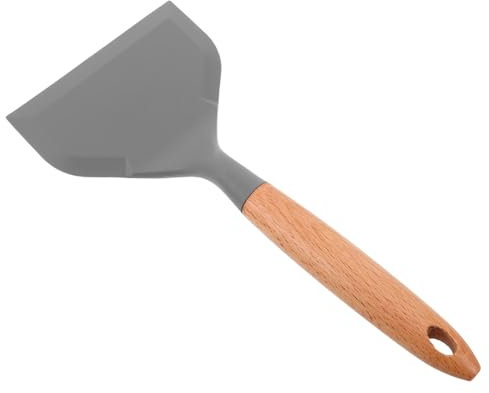LABRIMP Silicone Spatula Wooden Handle for Frying Egg Flipper Spatula Silicone for Pancakes and Steaks Kitchen Flat Edge Design