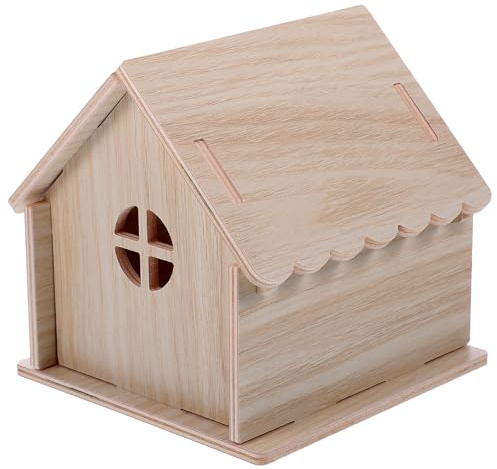 GLEAVI Cachette en Bois pour Hamster et Cochons D’Inde Maison Bois Naturel Petite Taille Refuge Solide et Sécurisé pour Petits Animaux Cachette pour Hamsters et Cobayes Environnement