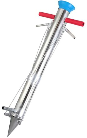 Easy Media Trapiantatore Manuale Piantine – piantatore a 3 bocche, doppia impugnatura, con pedale, per Ortaggi, Pomodori, Patate - trapianto rapido senza piegarsi