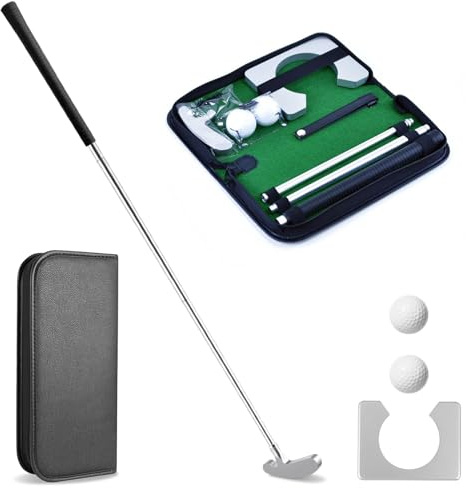 Set de putter pour mini golf avec 2 balles, putter, cible, sac de transport pour enfants/adultes