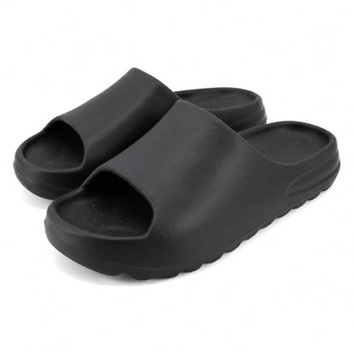 CLEIKS Ciabatte Donna Comode con Suola Alta Morbida per Casa Bagno e Relax Quotidiano (Nero, 36/37EU, WES250704-0)
