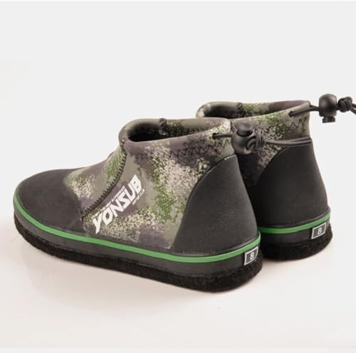 Aprilsunnyzone Scarpe da pesca da roccia per uomini e donne con tomaia in neoprene da 5 mm e suola in feltro rinforzata con chiodi in acciaio per una migliore presa in guado e caccia