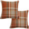 McAlister Textlies Heritage | 2er Pack Kissenbezüge im Karierten Tartan Muster | 43 x 43 cm in Terracotta Orange | Deko-Kissenbezüge im zeitlosen Karomuster