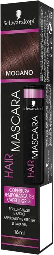 Schwarzkopf Hair Mascara, temporäre Mascara für Haare, temporäre Abdeckung grauer Haare, Farbe Mahagoni, 16 ml