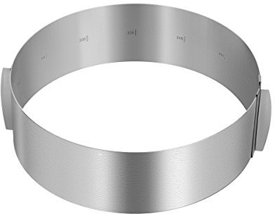 HEMOTON Cake Ring Adjustable 6 to 12 Inch ‎Telescopic Mousse Ring Mousse Round Mold Metal Cooking s Stainless Steel Baking, Cake Mold with Precise Scaling Inside