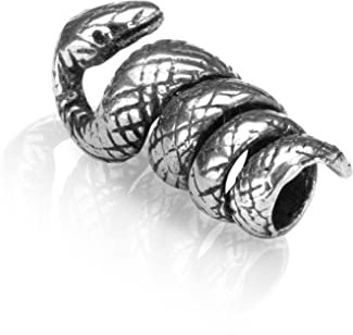 NKlaus Bartschmuck Ø 5mm Schlange Bartperle 925 Sterling Silber Herrenschmuck 4311
