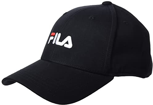 Fila, Brasov 6 Panel Cap With Linear Logo - Strap Back, Cappellino da Baseball, Unisex - Adulto, Nero (Black, Taglia unica