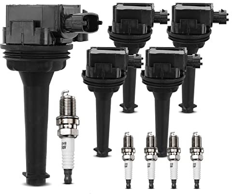 Frankberg 5x Zündspule + Zündkerzen Kompatibel mit C70 I 1998-2005 S60 I 2000-2009 S70 1998-2000 S80 I 1998-2006 V70 I V70 II 1998-2007 XC70 Cross Country 2000-2007