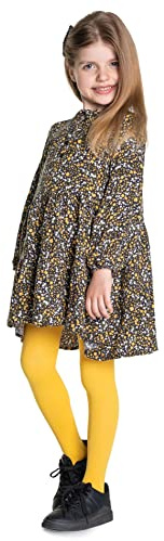 looksy Mädchen Strumpfhose 40 DEN Mikrofaser weich & elastisch blickdicht Kinderstrumpfhose für Schule Ballett & besondere Anlässe, Gelb (Giallo) 134-140 cm