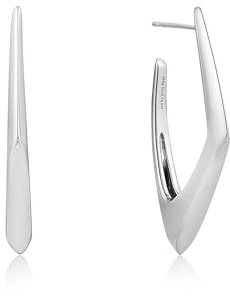 ANIA HAIE Damen Creolen POLISHED PUNK Ohrringe aus 925 Sterling Silber, Größe: 38x18 mm, inkl. Geschenkverpackung