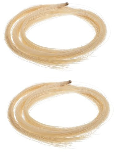 Mikinona 2Stücke Violinbogenhaare aus Natürlichem Pferdehaar Zubehör für Violinen Beige