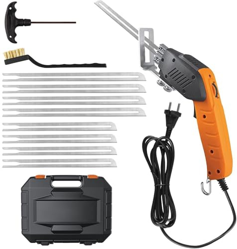 HYPEJET 200W Styroporschneider Set mit Luftgekühlter, Elektrischer Styropor Schneidwerkzeug mit 8 Klingen für Styropor, EPS, EPP, EVA, KT Board