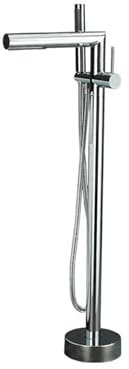 YNIYUJKL Grifo De Bañera De Pie con Acabado En Suelo, con Rotación De 360°, para Agua Caliente Y Fría, Mezclador De Bañera De Pie, Color Blanco,Chrome