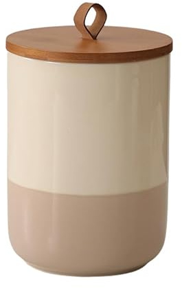 XUDREZ Boîtes de conservation en céramique avec couvercles hermétiques, boîtes de rangement de cuisine pour sel, café, sucre, thé, céréales, farine, épices hermétiques rondes avec cordon de portée (S
