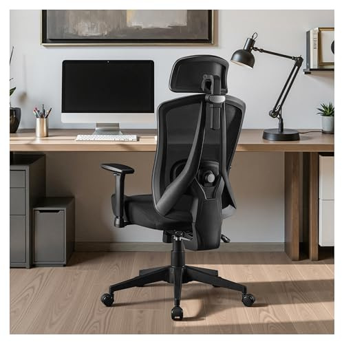 STOOLINK Sedia Ufficio Ergonomica con Supporto Lombare 3D e Braccioli 3D Regolabili, Sedia da Scrivania Cuscino in Foam Memory 58D Girevole con Ruote Poggiatesta Regolabile per Ufficio e Casa
