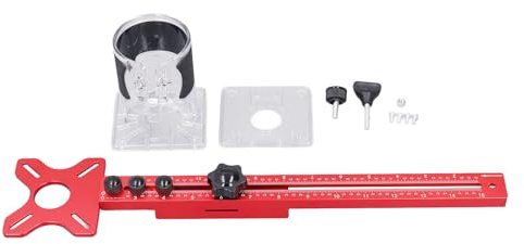 EMUKOEP Support de Rainure de Fraisage de Routeur, Gabarit de Routeur Réglable 4 en 1, Guide de Coupe Circulaire pour le Matériel D'armoire, Outil de Travail du Bois