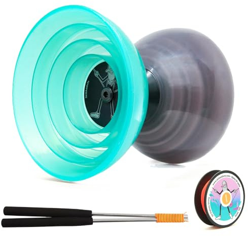 Skill Addicts Fast Diabolo Set - Pinnar, Snöre & Diabolo App | Komplett diabolo set med pinnar, snören & SkillAddicts diabolo-app. För barn, vuxna, nybörjare & proffs