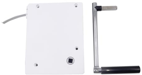 Qury Roller Blind Belt Winder System Mini for 14mm Wide Roller Shutter Straps Hole Spacing 9.5cm for Mounting in the Window Reveal Including 5 M Webbing White Belt Winder