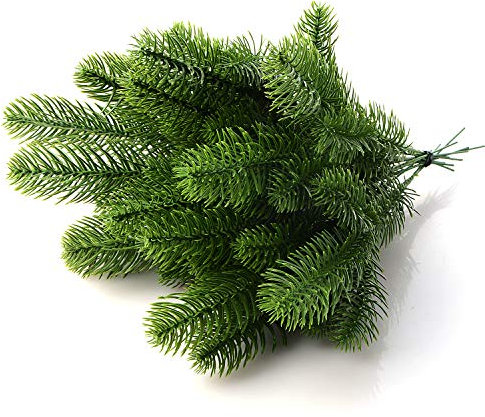 Künstliche Tannenzweige, aus Kunststoff, Dekoration für Kranz, Weihnachtsdekoration, 30 Stück