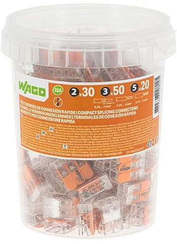 WAGO Pot de 100 bornes de connexion automatique S221 2,3 et 5 entrées