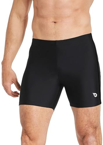 baleaf Men's Swim Jammers Athletic Swimwear Brief Swimsuit Swimming Shorts Compression Quick Dry UPF 50+ Black Black XL