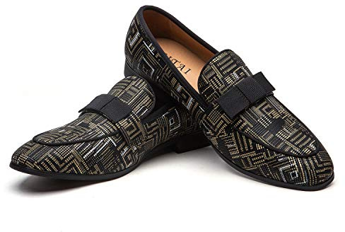 JITAI Mocassini da Uomo Moda Scarpe Casual Mocassini Scarpe da Festa Mocassini da Uomo, Oro 06, 42 EU (9 UK)