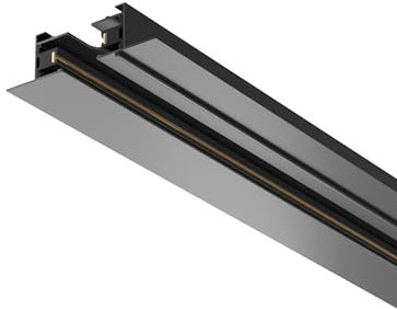 Système sur rail encastrable Goulottes préfabriquées Unity, monophasé, 2m, noir, aluminium