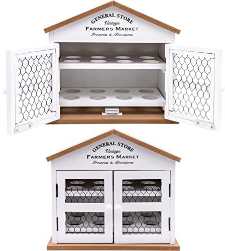 Maison Des Cadeaux Panier à œufs en bois blanc « General Store » pour 16 œufs - Support de rangement (US400)