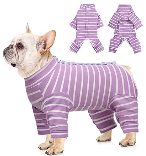 Dolahovy Hunde Erholungsanzug, Haustier Operation Anzug Welpen Genesungsanzug Wundschutzanzüge Hunde Chirurgischer Einteiler für Weibliche Männliche Kleine Mittelgroße Hunde Katzen (XXS, Lila)