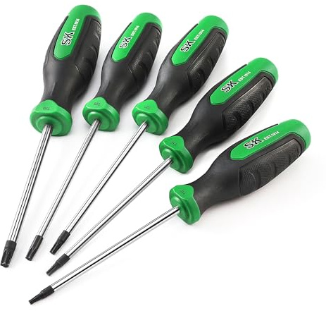SK 5-Piece Star Screwdriver Set, Magnetic Screwdriver Set, S2 Steel, SureGrip Handle