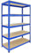 Q-Rax Metallregale, blau, 120 x 50 x 180 cm, 5 Etagen, für Garage und Lager, inklusive Gummihammer