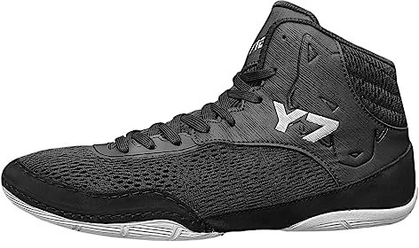 FOX-FIGHT -001 Neu Y7 Kampfsport Schuhe | Ringerschuhe | für Damen und Herren | Atmungsaktiv Flexibel | Wildleder | Athletik Fitnesschuhe Bodybuilding | 45 / schwarz/Weis