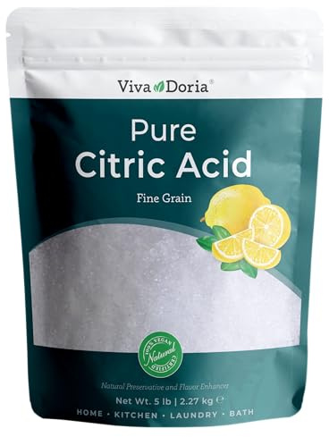 Viva Doria 100% Pure Citric Acid, Food Grade, Fine Grain, 5 Pounds (80 Ounces)