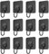 WANGENPING 12 Stück Haken Selbstklebend, 20 kg (Max) Klebehaken Extra Stark Schwarz, Extra Stark Wasserdicht und Spurlos Klebehaken, 180° drehbare Wandhaken, Ohne Bohren, für Küche Büro Bad Wand