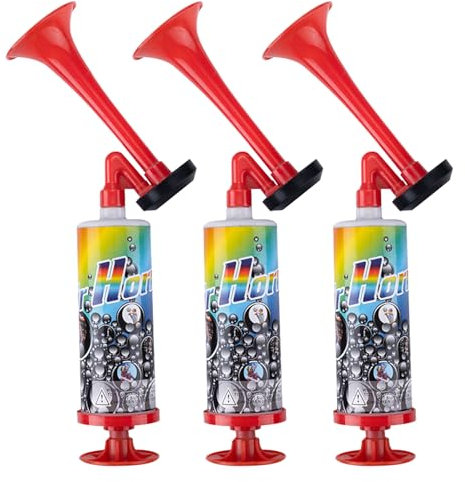3 Pcs Air Horn, Handheld Air Pressure Horn, Handheld Pumps Super Louds, Hand Klaxon For Sports, Car, Marine Boats, Festivals, Camping, Birthday Celebrations