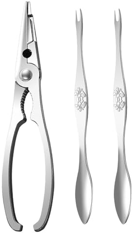 Toyvian Set Antiscivolo Resistenti all'Usura Utensili per Frutti di Mare Design Semplice e Pratico in Acciaio Inossidabile Argento Forbici per Granchio per Casa Cucina