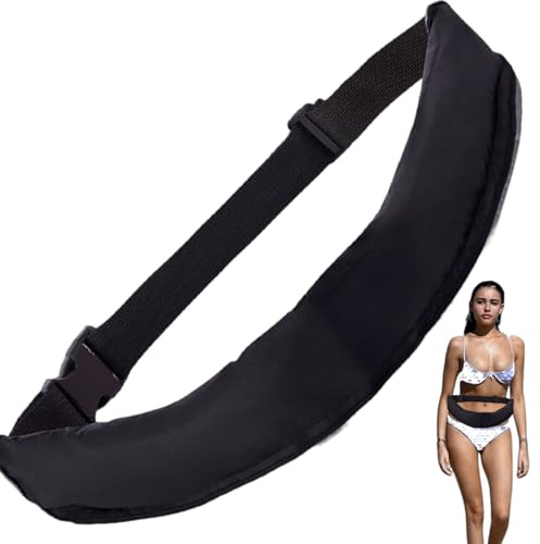 Cinturón Salvavidas Inflable, Paquete de cinturón Unisex portátil, Chaleco Salvavidas Inflable automático con Tira Reflectante para Kayak, Barco, sin Cilindro de Gas, Negro