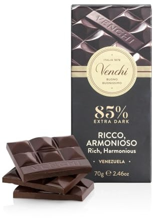 Venchi - 85 Percent South America Chocolate Bar, 70 g - Made from Select Cocoa Blends - Gluten Free - Vegan