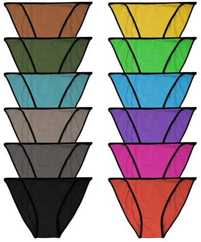 Sexy Basics Womens Buttery Soft String Bikini Briefs -Pack of 12