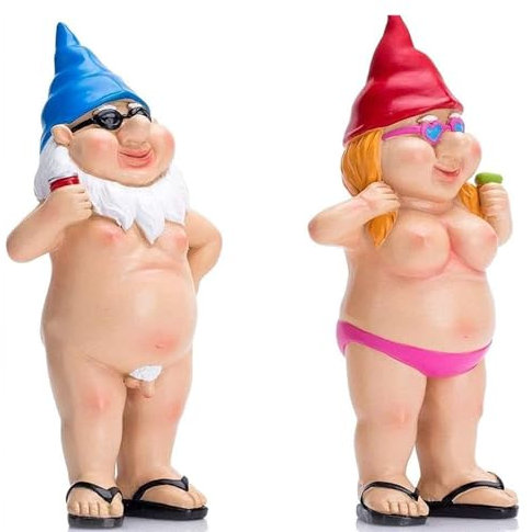 Norhogo 1 paire de nains drôles de nains de jardin - Sculpture d'extérieur - Décoration intérieure ou extérieure pour pelouse, cour, balcon, véranda, terrasse, maison, jardin