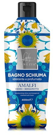 Lady Venezia Bagno Schiuma Idratante e Profumato, Collezione Ceramiche, 400ml (Cedro e Bergamotto)
